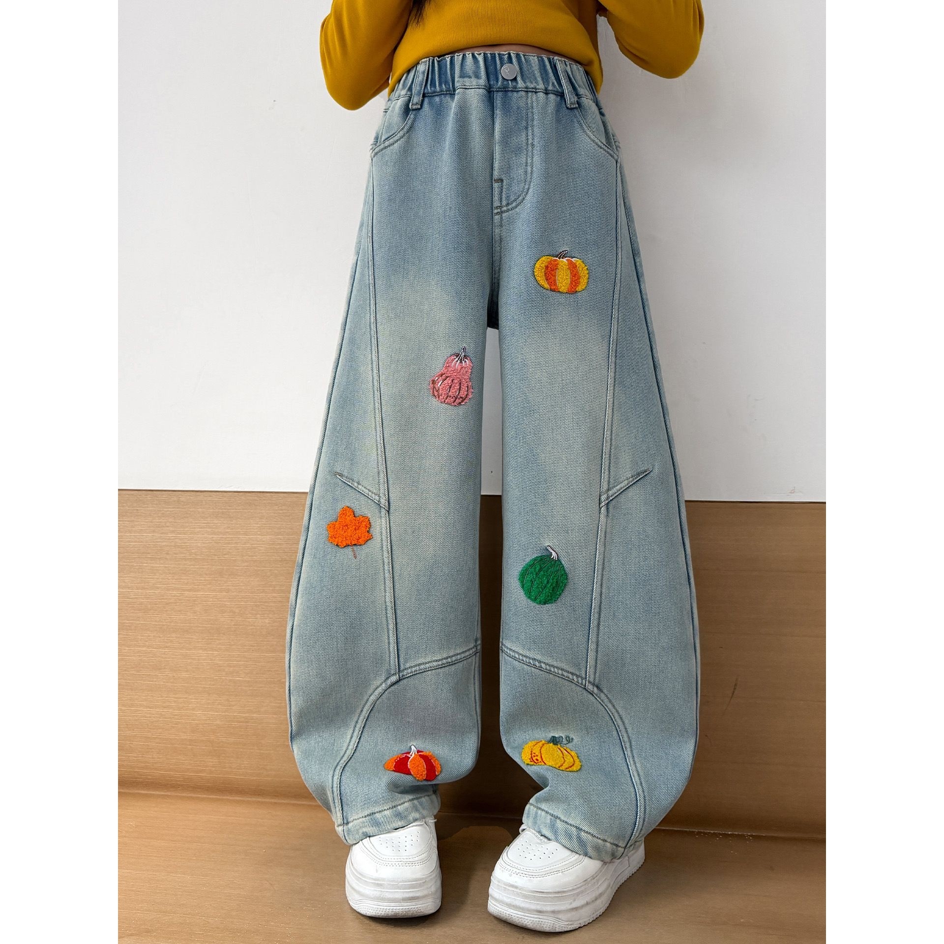 胖东来山姆女童冬季加厚弯刀牛仔阔腿裤新款保暖长裤大儿童秋冬加,童装/婴儿装/亲子装,儿童牛仔裤,淘宝优惠券,粉丝福利购,淘宝优惠卷