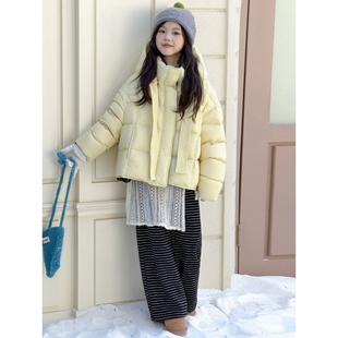 胖东来山姆女童羽绒服短款冬季加厚新款女大童冬装保暖洋气儿童棉