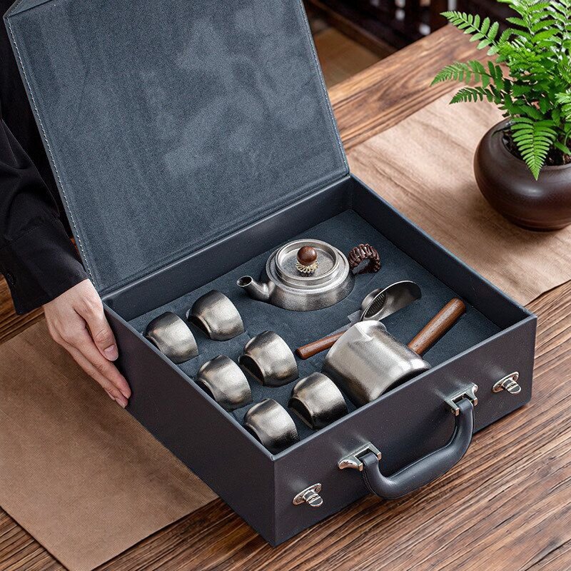 纯钛便携过滤茶具套装礼盒