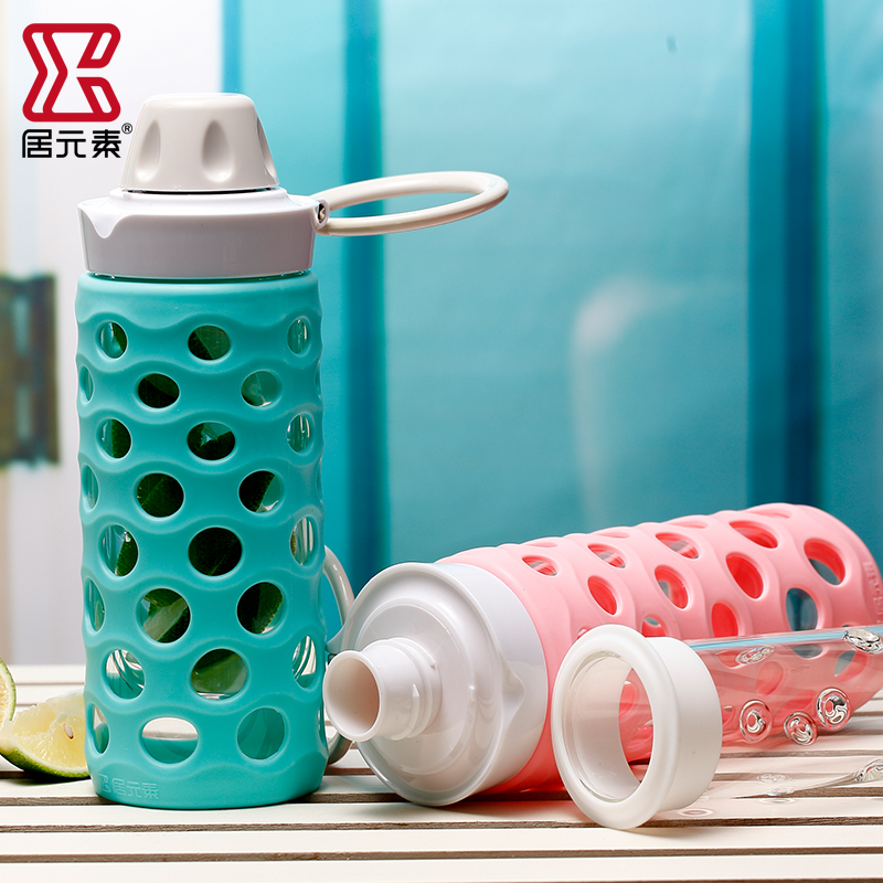 玻璃水杯运动杯子户外便携可爱耐热果茶清新迷你随手杯乔娜
