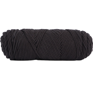 8股情人棉黑色毛线团织围巾灰色手工diy编织八股手编线棕色毛线粗