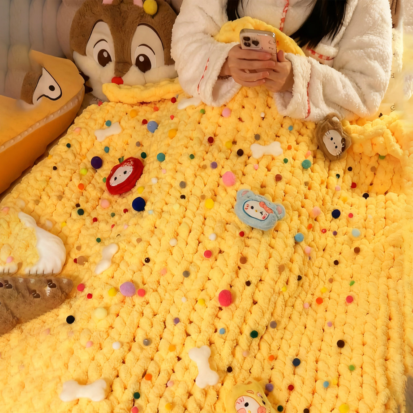 芝士毛毯手织diy送女友