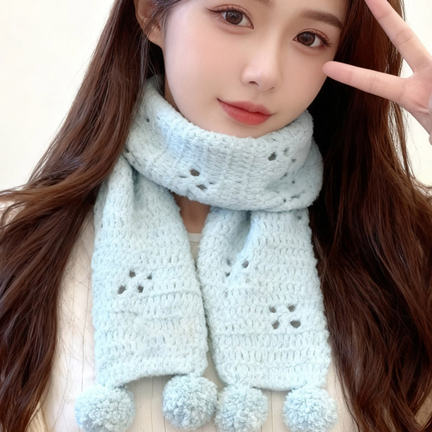 猫咪踏雪diy围巾礼物送女友