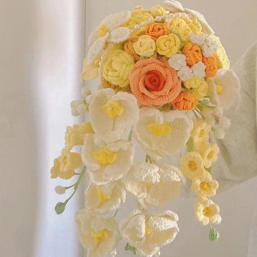 瀑布手捧花手工毛线材料包