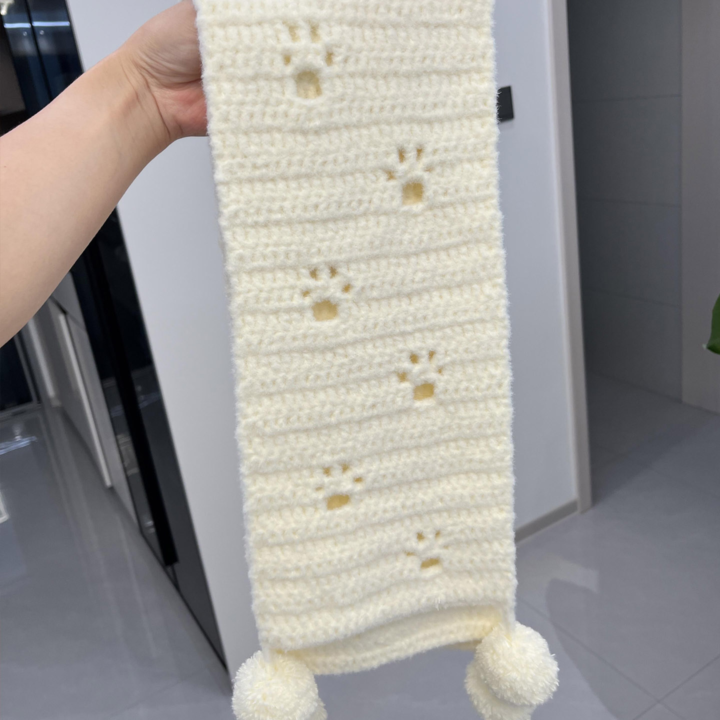 猫咪踏雪diy围巾送女友