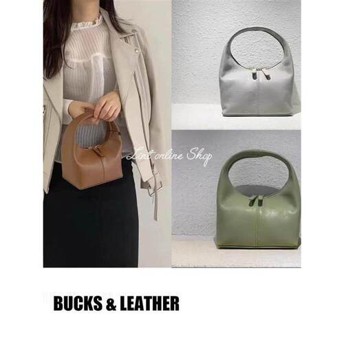 折扣 bucks & leather 小羊皮精致双拉炼手提包便当包