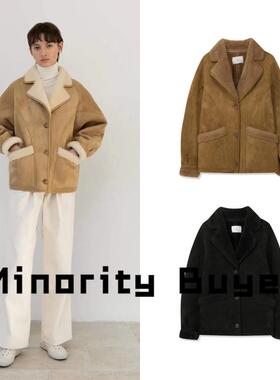 Minority买手店 LE 22秋冬通勤翻领单排扣休闲宽松纯色长袖大衣