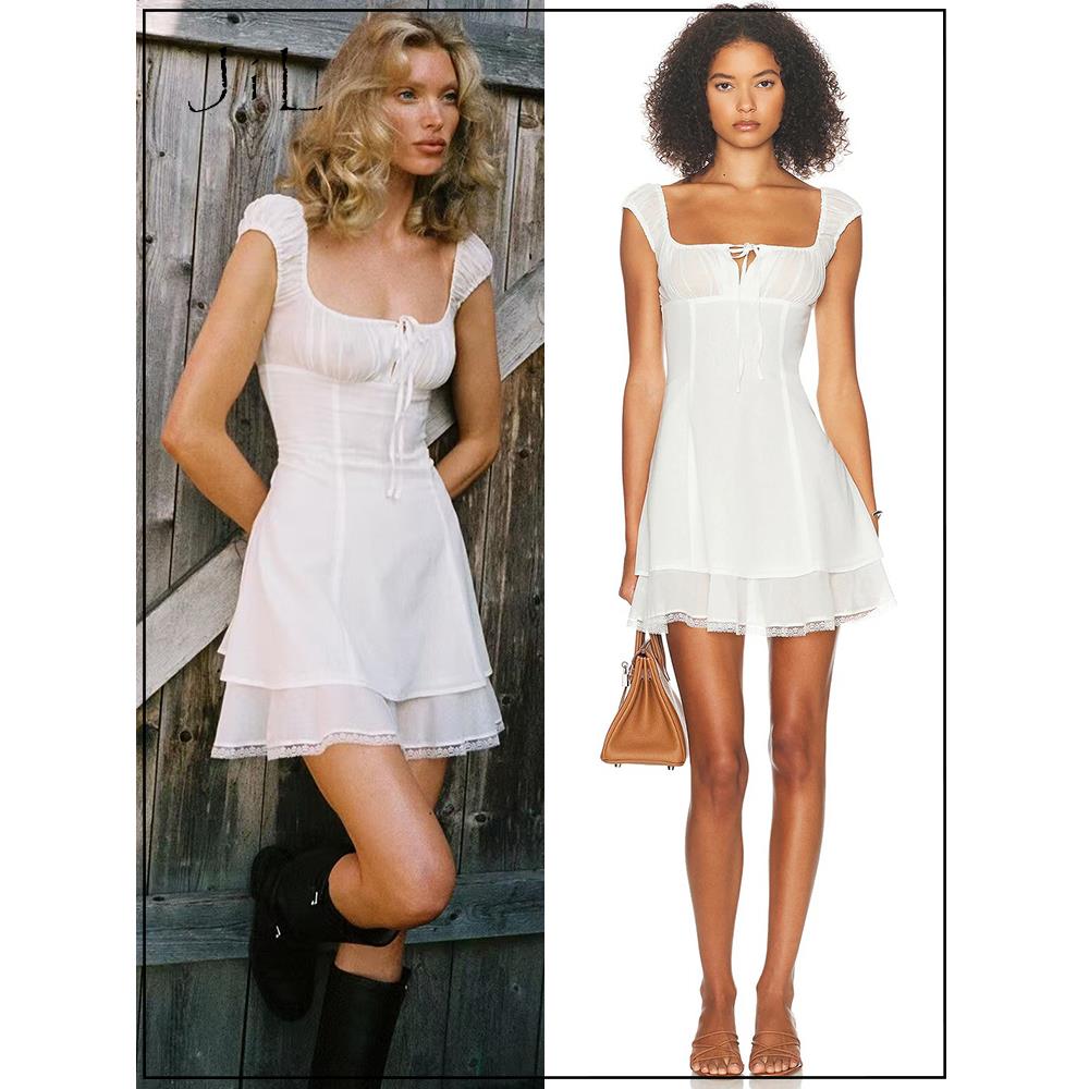 hoskelsa同款蕾丝花边连衣短裙