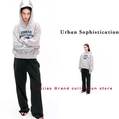 煳椒 Urban Sophistication 字母印花耳朵连帽运动衫男女同款