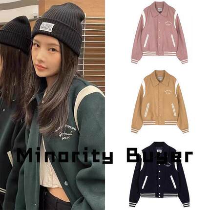 现货 买手店 MariThe Jennie金智妮同款宽松翻领系扣拼色棒球服