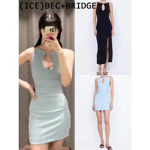 Ice买手店现货BEC+BRIDGE洋装25新品镂空一字肩短裙长裙