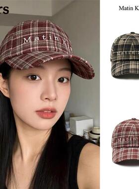 正品Matin Kim 韩国品牌红色条纹休闲遮阳防晒棒球鸭舌帽