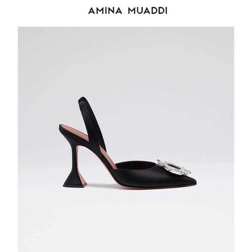Amina muaddi  时尚尖头性感显瘦凉鞋水晶女士高跟鞋
