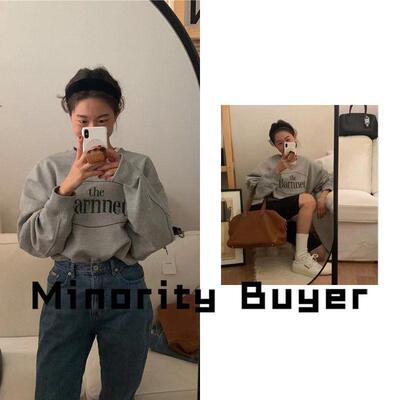 现货 买手店The Barnnet 22秋冬圆领套头休闲宽松长袖厚棉T上衣