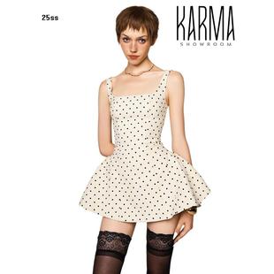 LSOUL越南连衣裙虞书欣Jennie同款波点方领吊带短裙【正品代购】