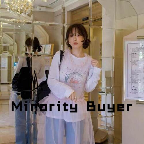 现货 买手店 Fletta 春夏新款美少女宽松印花圆领T恤打底衫女