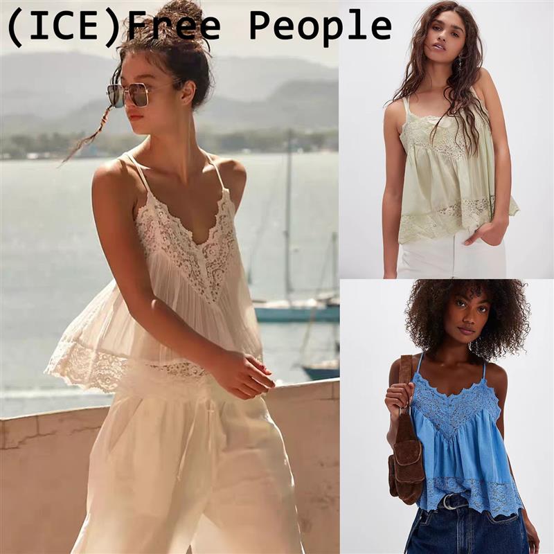 ice买手店正品Free people上衣26新款蕾丝边拼接V领吊带百搭背心图片
