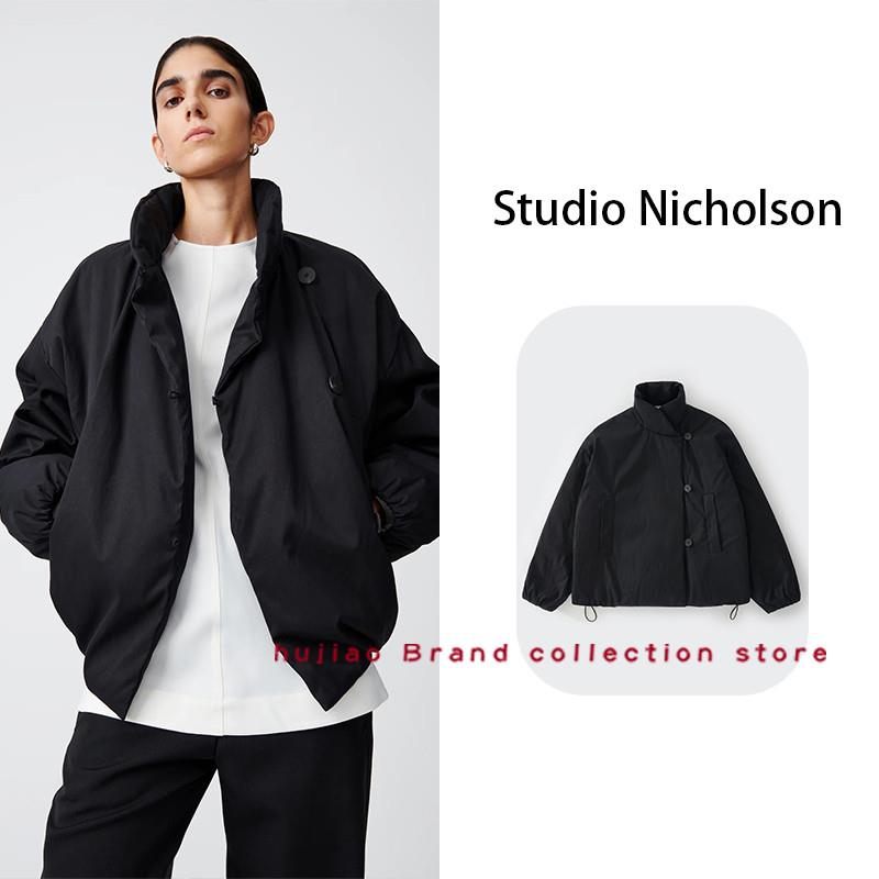 糊椒正品 Studio Nicholson 斜襟立领纯色蓬松棉短款夹克外套图片