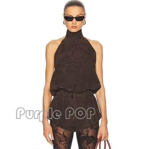 POP买手店 Magda Butrym 金智妮jennie同款挂颈露背吊带短裤