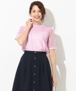 千金系G端 21SS精致通勤风 柔美名媛腔调 华丽蕾丝缕空衬衫上衣