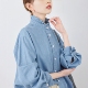 通勤减龄花边领水洗荃棉牛仔衬衫 上身美到开挂 气质 浑然天成