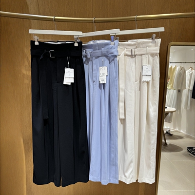 进店苾败！MO杂志款 巨藏肉！通勤BI入 花苞高腰带压褶休闲阔腿裤