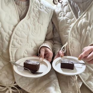 淡色系女装 e@phi重头戏 2WAY可脱卸袖原创叶子刺绣绗棉棉衣外套