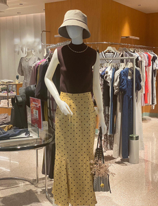 超值享！min感牌 曲线封神！巨显瘦！双材拼接波点鱼尾摆连衣裙