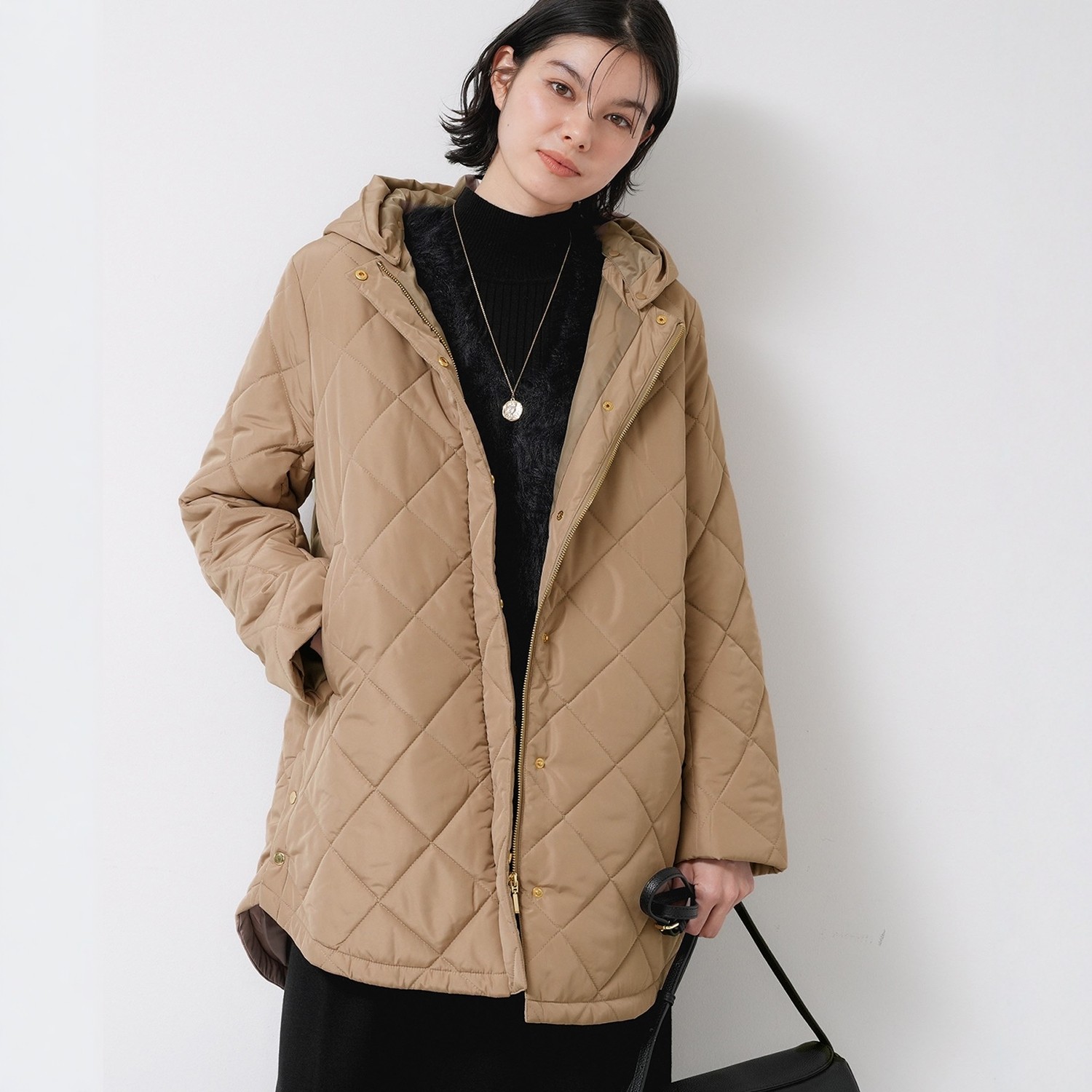 少量~续暖穿搭 菱格绗缝 可脱卸帽2WAY穿 侧开叉百搭轻暖棉衣外套,女装/女士精品,棉衣/棉服,淘宝优惠券,粉丝福利购,淘宝优惠卷