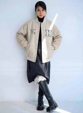 仅4件~2.3w+H@rryP0tter 魔法学校 60羊毛混纺刺绣夹棉棒球服外套