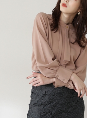 销量王！N家 “翩若惊鸿” 上身太舒服！飘带造型小立领百搭衬衫