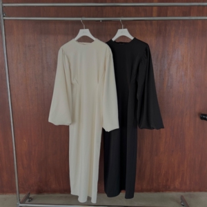 稀少拼手速~1.9w+e1m 可可爱爱BIG气球泡泡双材袖腰部褶边连衣裙