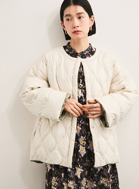 AD@M ET R0PE 实用两面穿 圆领菱格绗缝廓形休闲经典羽绒夹克外套