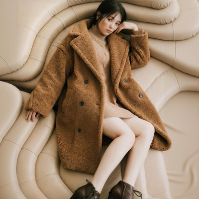 g1715~MO家 厚实抗冻保暖 法国制环保柔软人造毛皮泰迪熊大衣外套