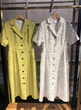 仅7件！M家人气款 米Q动漫合作款 翻领排扣捏褶收腰连衣裙