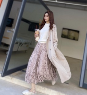 温柔情愫 暗藏 韩国刺绣蕾丝鱼尾摆半裙 四千金ap家 再追单