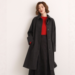 复古翻领防寒保暖A字中长大衣毛呢外套 高智精英分子感 1.4w G家