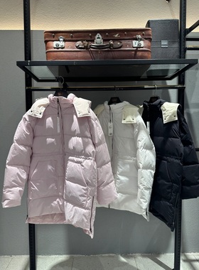 暖意流心 实穿B入 M家 显瘦/收腰抽绳/中长款连帽羽绒服 G2598Y