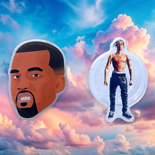 travis scott手机折叠伸缩粘贴气囊支架 west sideline原创kanye