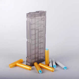 软蛋玩具配件清仓短直透明塑料文具盒通用软弹塑料弹夹弹匣