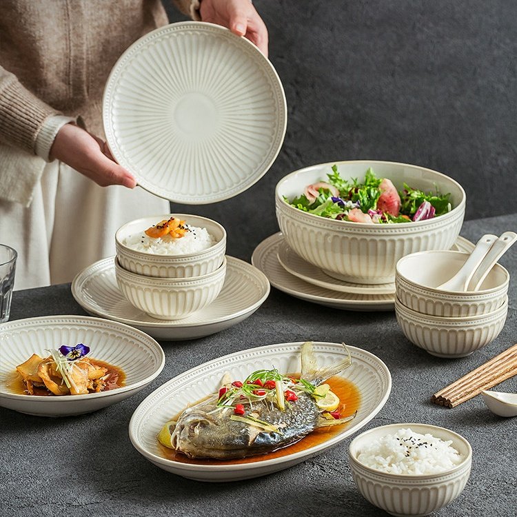 餐具套装碗碟套装高颜值碗具陶瓷餐盘盘子釉下彩乔迁送礼碗盘套装,餐饮具,餐具瓷器套装,淘宝优惠券,粉丝福利购,淘宝优惠卷