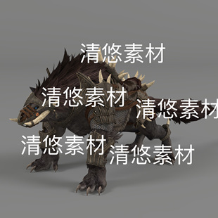 魔兽传奇坐骑骑宠幽灵狼骨骼绑定动作文件 非实物D176 fbx格式 c4d