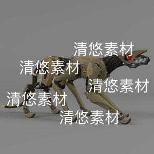 模型骨骼绑定动作机械狗文件 非实物E320 fbx格式 机械猎犬c4d