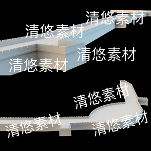 3ds格式 c4d fbx obj 非实物B586 古代城墙围墙长墙建筑场景文件