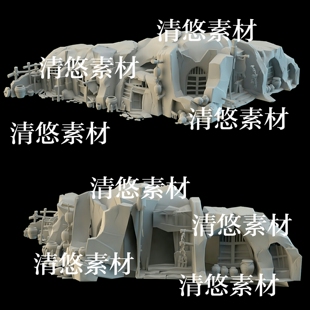 obj格式 3dmax c4d fbx 非实物A959 模型卡通风窑洞山屋罐子文件