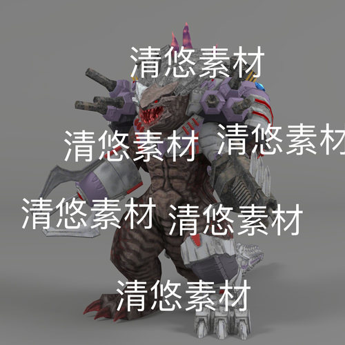 奥特曼戴亚伯里克怪兽c4d fbx格式骨骼绑定低模文件 非实物B991