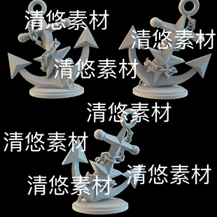 obj fbx 3ds格式 船锚场景装 非实物B505 饰摆件文件 c4d