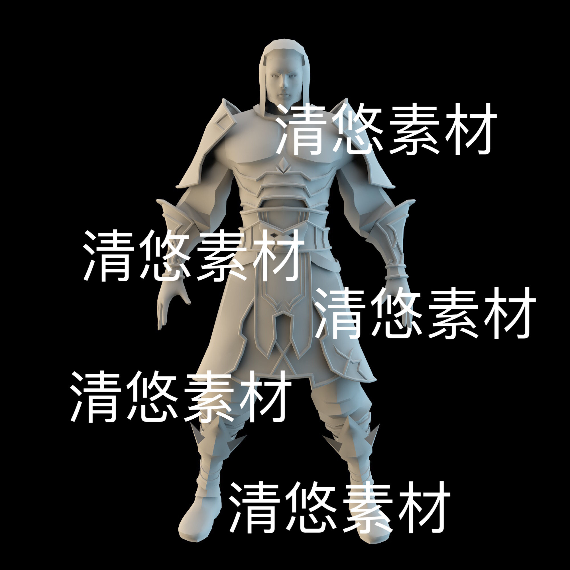 c4d fbx obj格式古代士兵战士盔甲铠甲人物男文件 非实物D844
