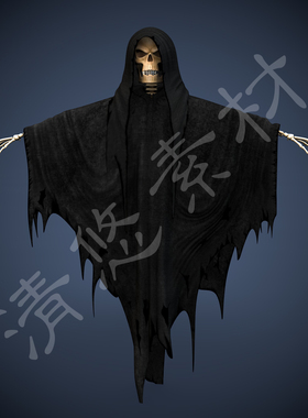 maya c4d fbx格式骷髅死神模型神话人物收割者骨骼绑定 非实物372