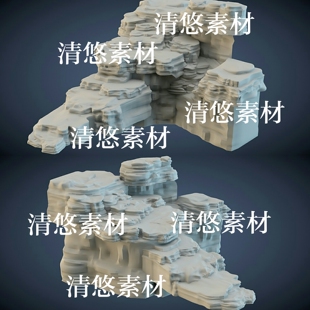 obj格式 3dmax c4d fbx 非实物A714 石头岩石瀑布石文件模型